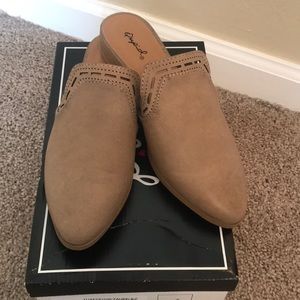 Tuxedo Slip On Mule Flats